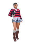 Women Casual Striped Color Block Turndown Collar Polo Top