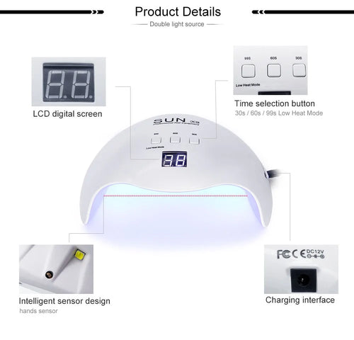 48W UV Nail 2021 Gel Polish Machine SUN X9 Cabins Fast Drying Light Mini Lampara Single Led Nail Cure Lamp