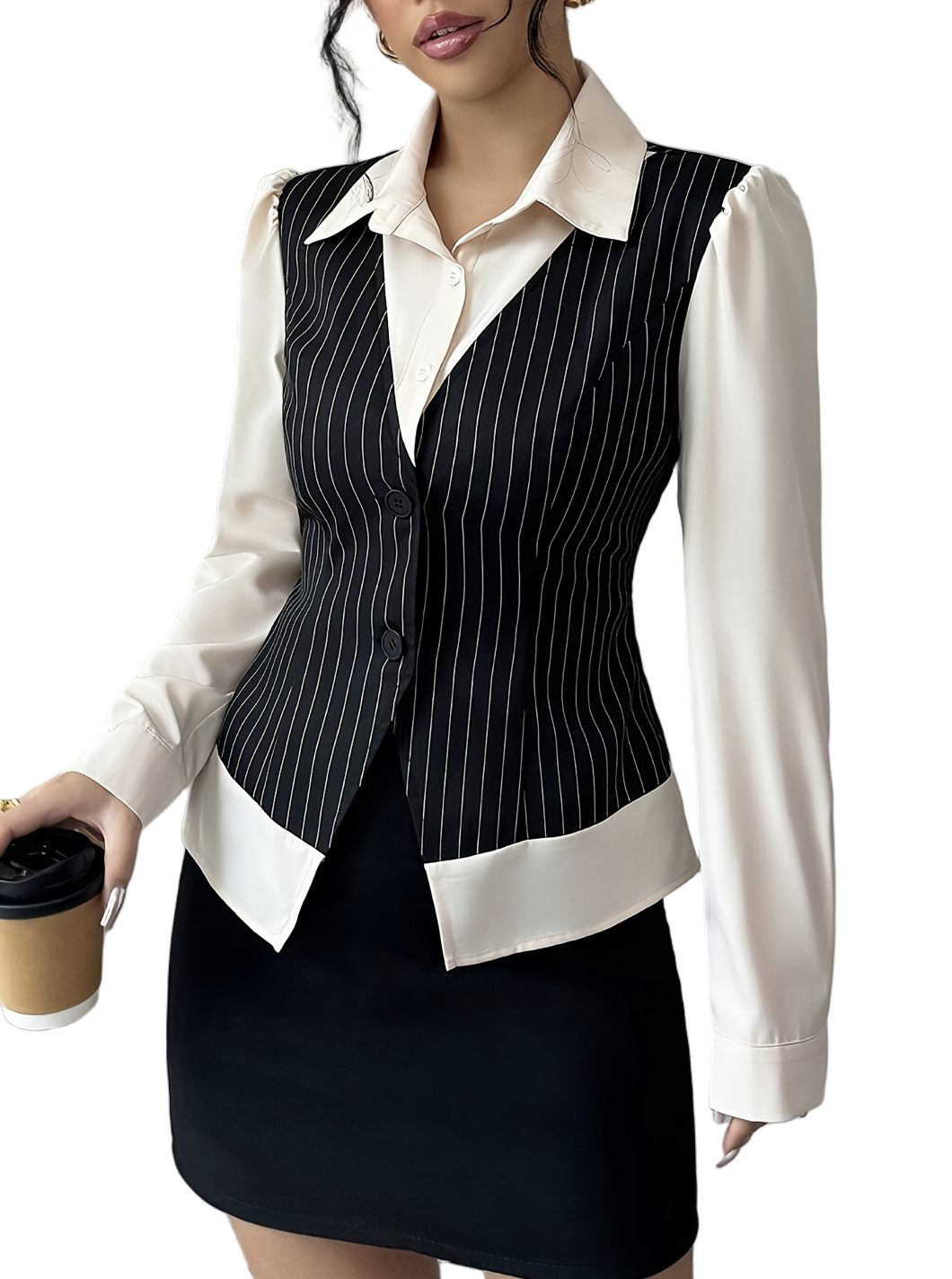 Women Fall/Winter patchwork striped lining