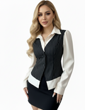 Women Fall/Winter patchwork striped lining