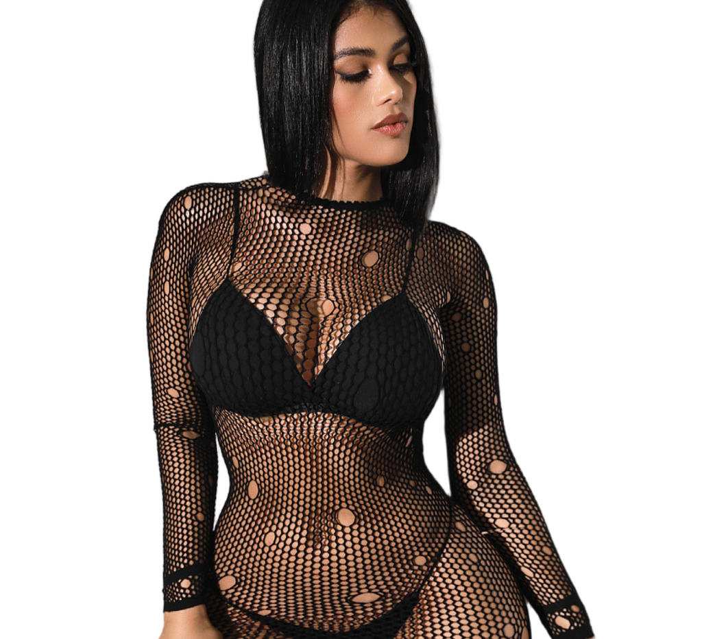 Cutout Ripped Sexy Mesh Dress