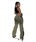 Women Trendy Lace-Up Denim Pants