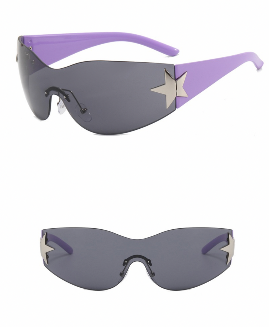 Women Rimless You Make Me See Stars One-Piece Aviator Sunglasses