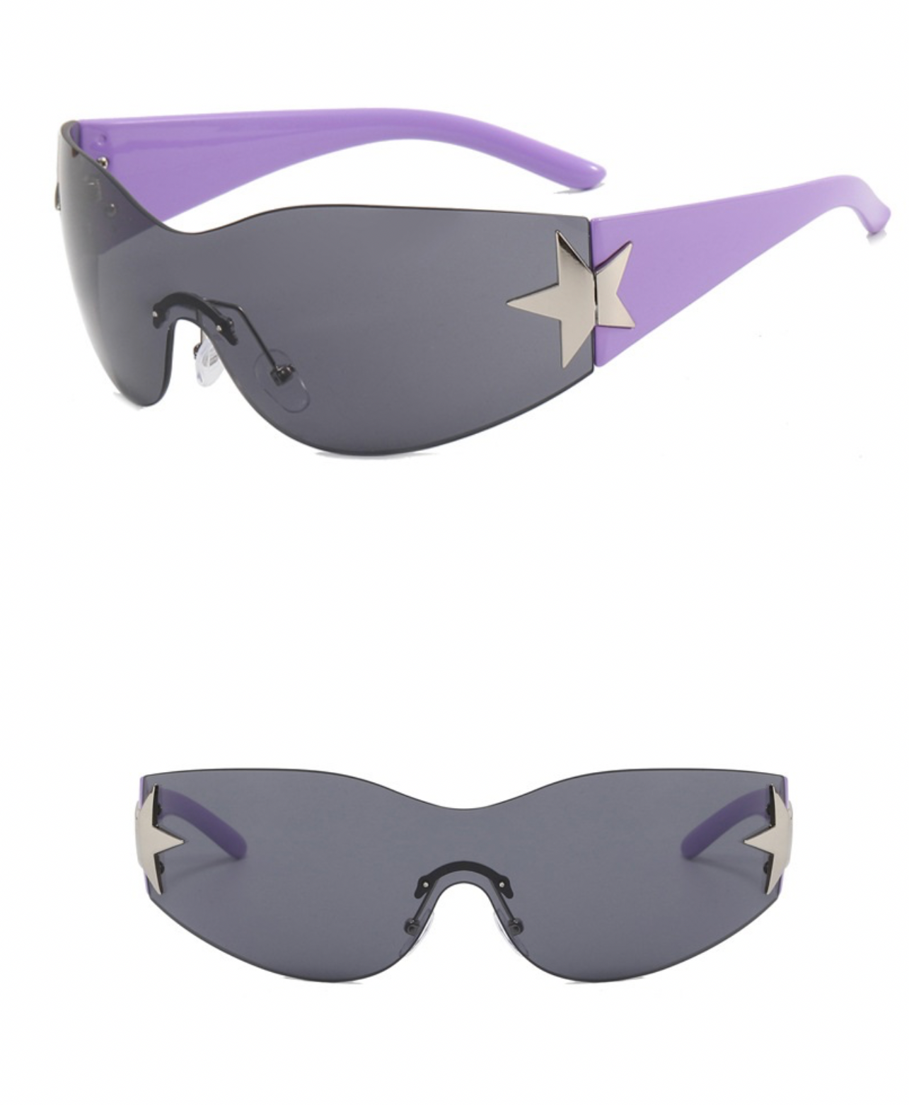 Women Rimless You Make Me See Stars One-Piece Aviator Sunglasses