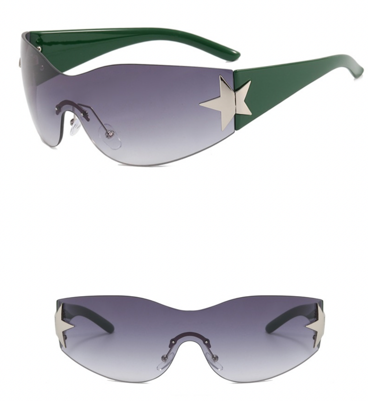Women Rimless You Make Me See Stars One-Piece Aviator Sunglasses