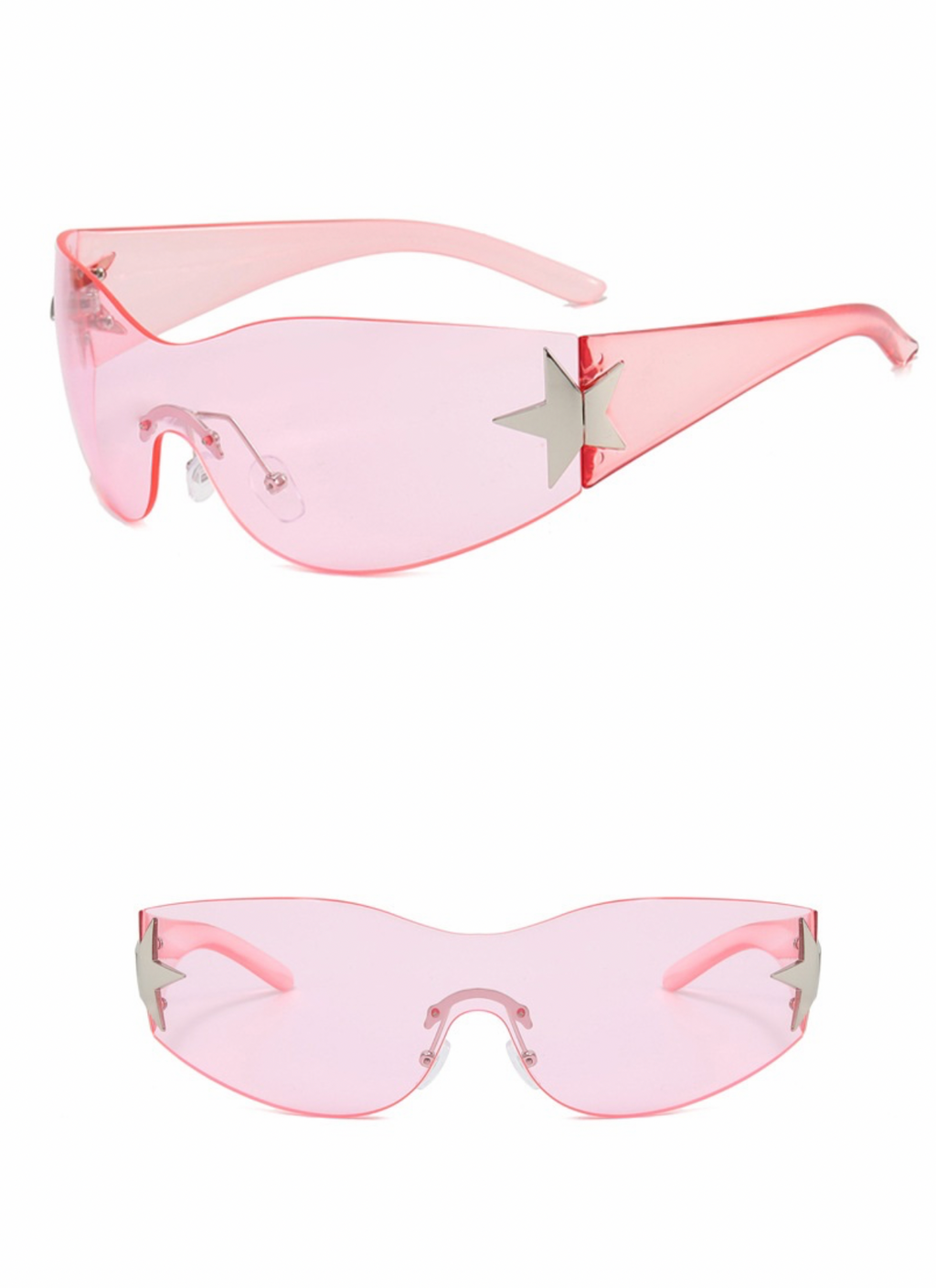 Women Rimless You Make Me See Stars One-Piece Aviator Sunglasses