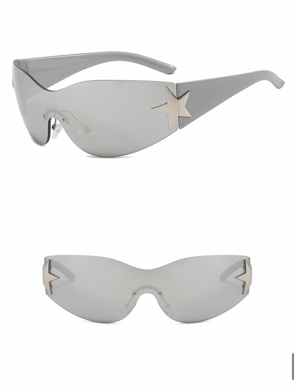 Women Rimless You Make Me See Stars One-Piece Aviator Sunglasses