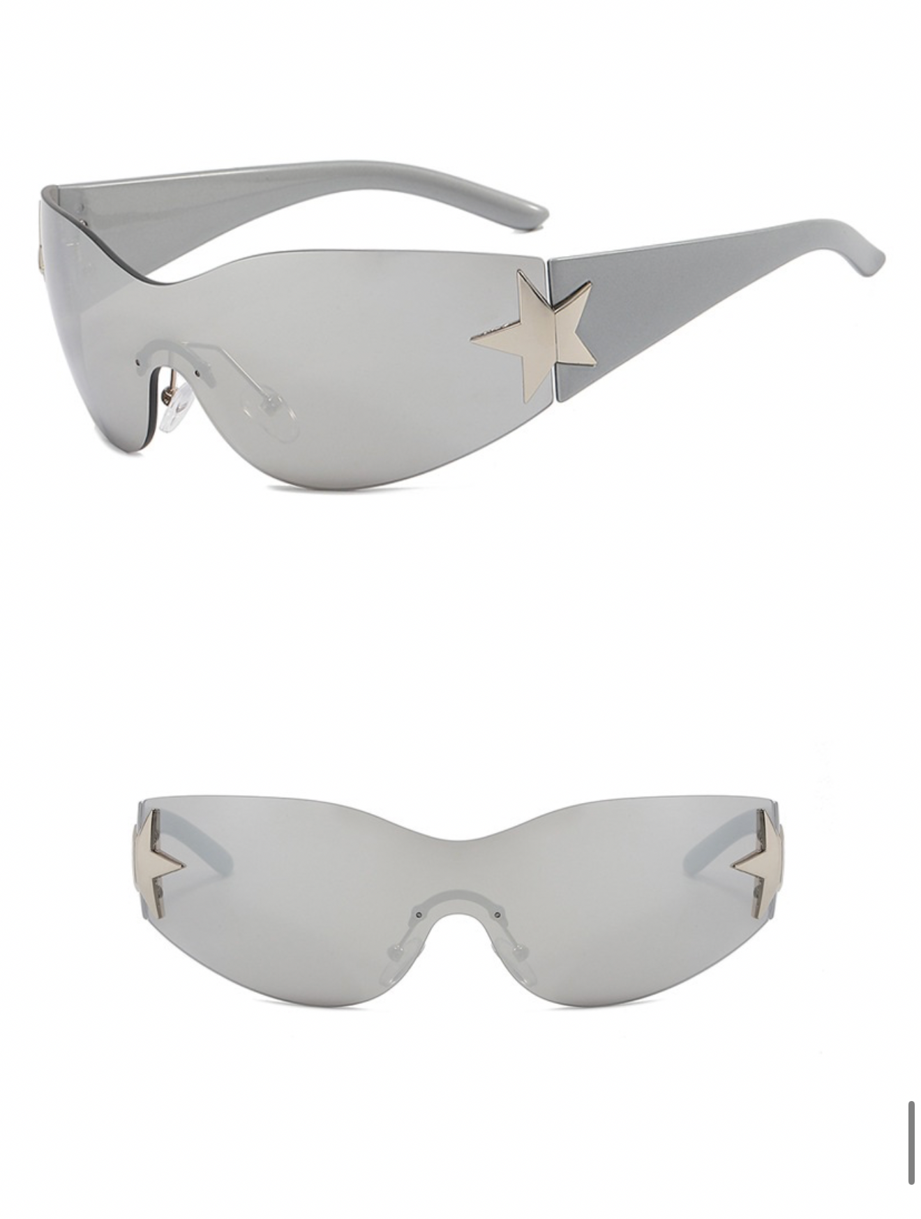 Women Rimless You Make Me See Stars One-Piece Aviator Sunglasses