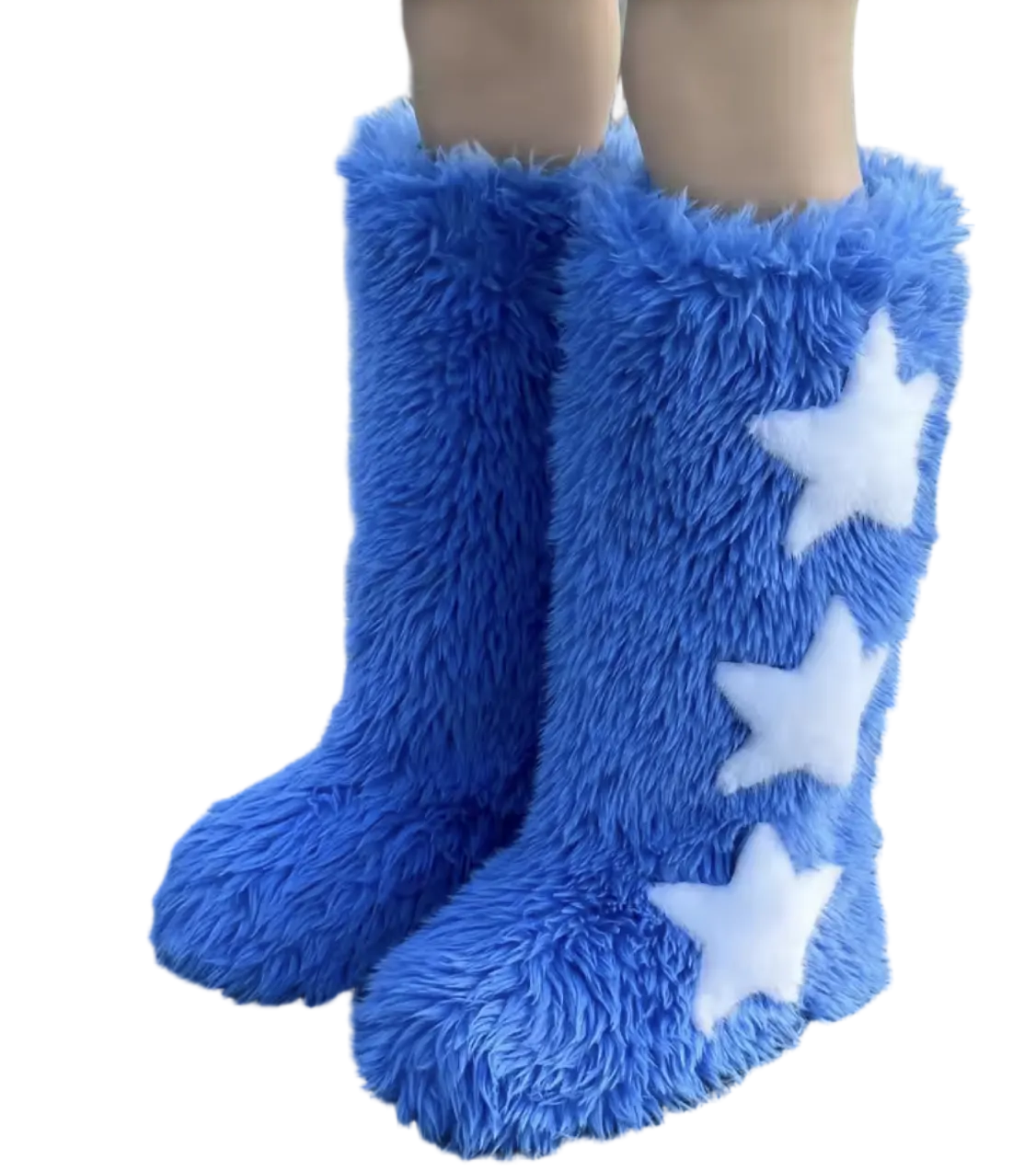 Luxury Women Fluffy Faux Fur High Tube Snow Boots Long Fur Mongolian Wool Boots Knee High Boots Ankle