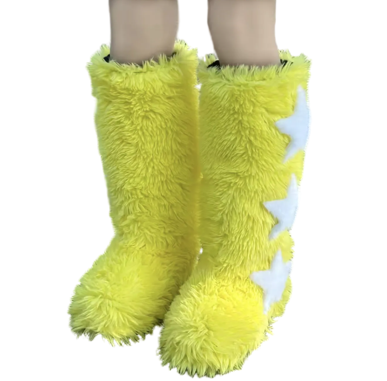 Luxury Women Fluffy Faux Fur High Tube Snow Boots Long Fur Mongolian Wool Boots Knee High Boots Ankle