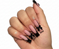 Black Ribbon French Tip Press-On Nails (24 Pcs)