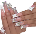 Elegant Rhinestone Coffin Press-On Nail Set