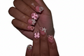 24pcs Pink Butterfly & Bow Press-On Nails with Leopard Print Hearts