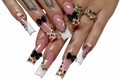 24pcs Pink Leopard Print Press on Nails Square 3D Press on Nails