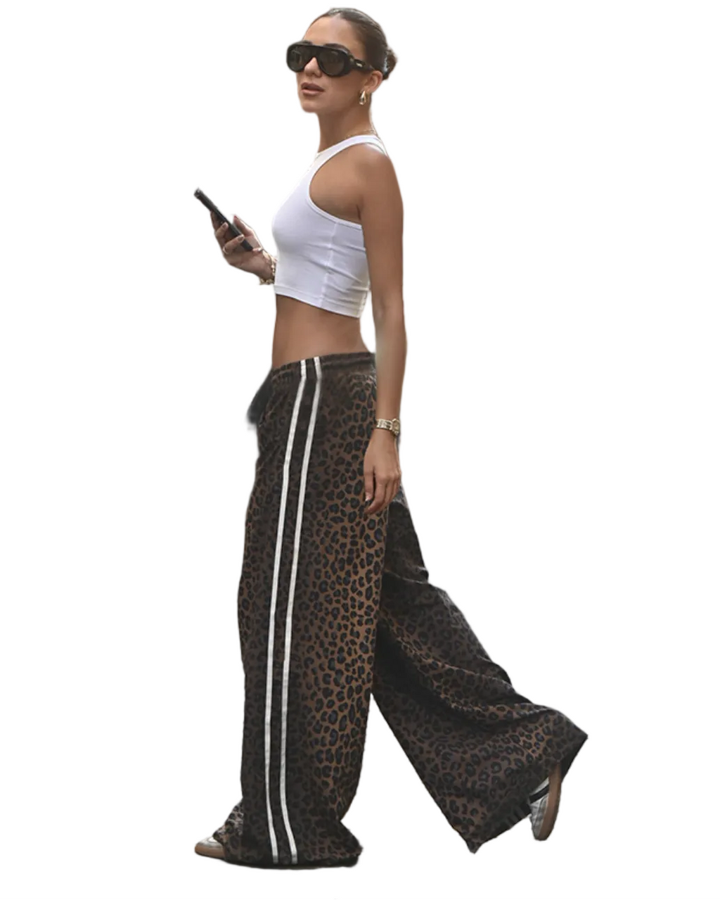 Women's Fashion Printed Streetwear High-Waist Slim Fit Casual Pants