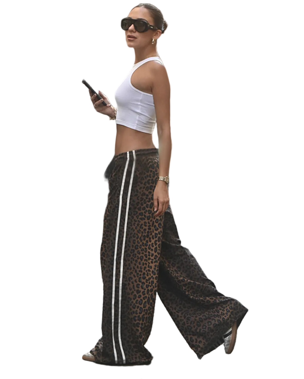 Women's Fashion Printed Streetwear High-Waist Slim Fit Casual Pants