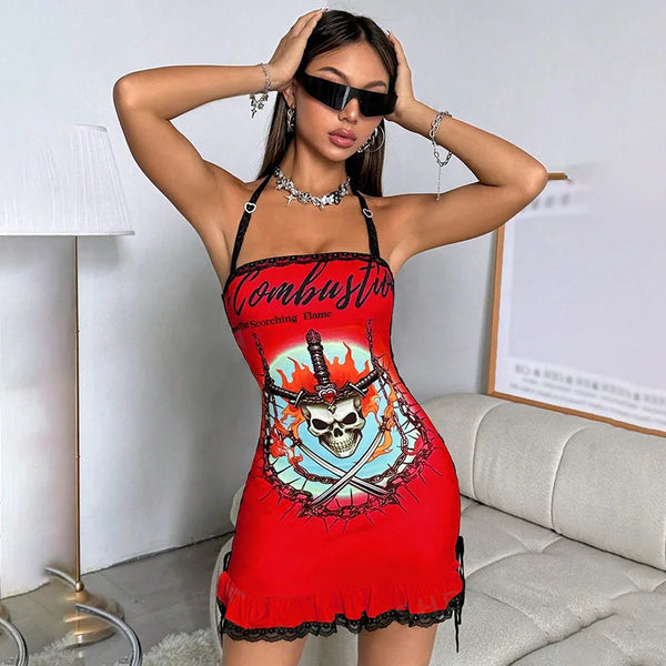 Chic Skull Party Dress