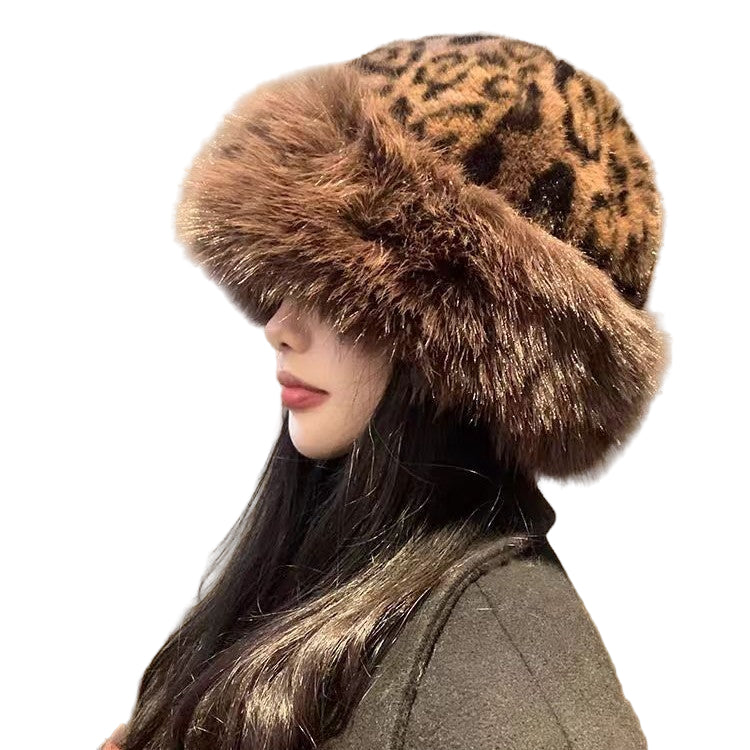Leopard Print Mongolian Hat