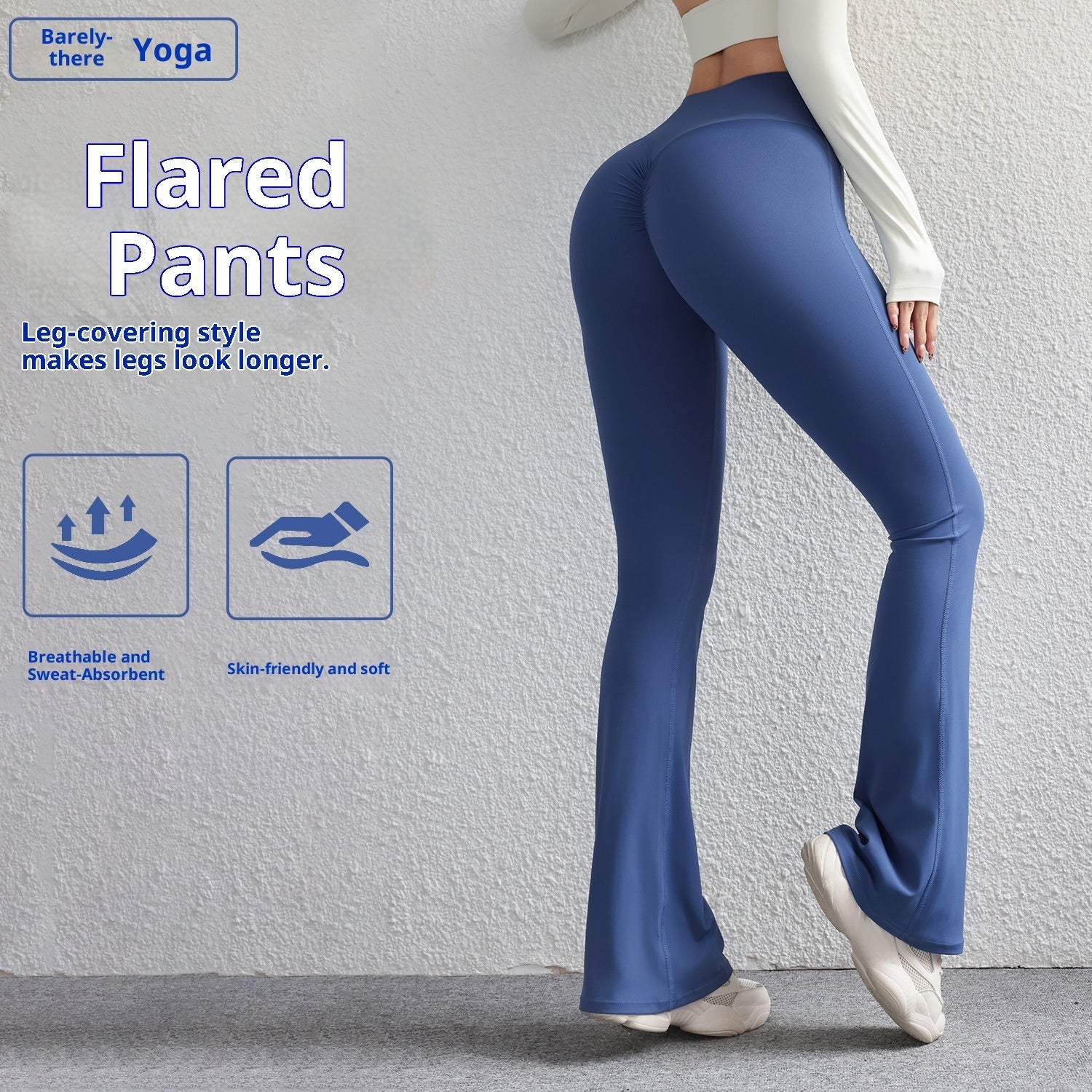 High-waisted Peach Butt-lifting Quick-dry Flare Yoga Pants For Women