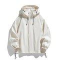 Men's Sports Casual Shell Jacket Solid Color Loose Hooded Climbing Jacket