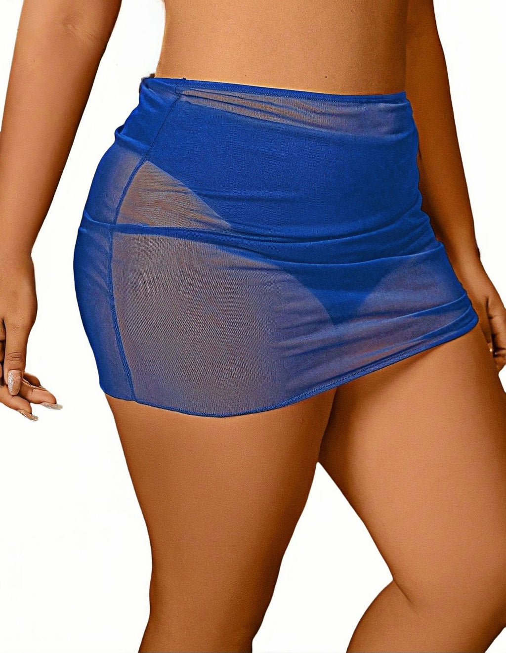 Plus Size Women Mesh Drawstring Bikini Beach Wear