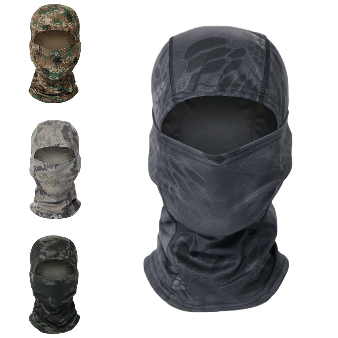 Outdoor Quick-drying Mesh Breathable Ski Mask Camouflage Headgear in Python Pattern Black Yellow Green & Jungle Python Design for Comfort and Functionality