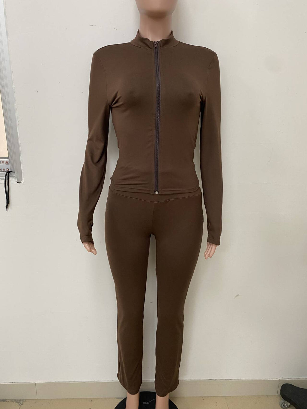 Women Casual Top And Bell Bottom Long Pants Two Piece Set