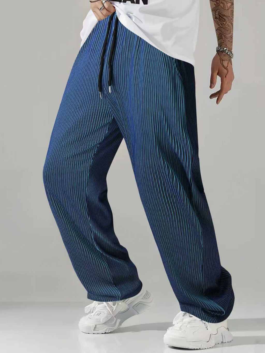 Camouflage Gradient Stripe Pants Wide-leg Men's Loose Drape Casual Light Luxury Trousers