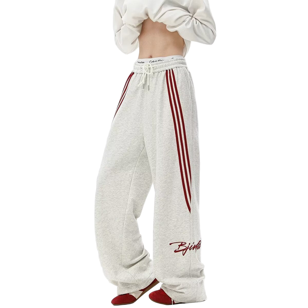 Trendy Brand Striped Men's Loose Straight-leg Casual Pants