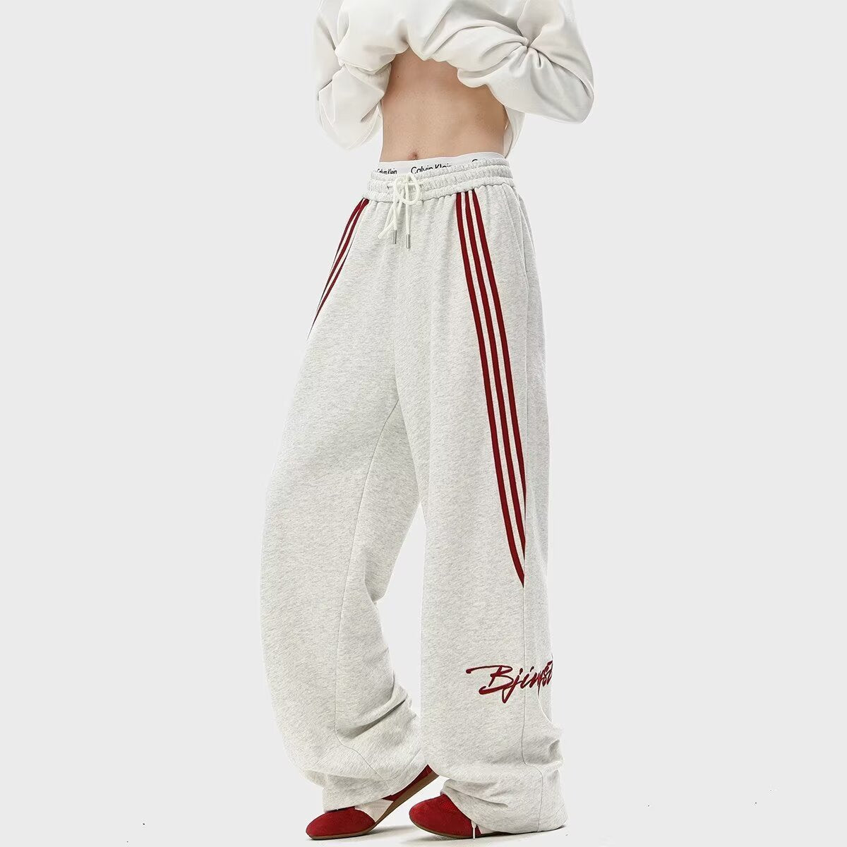 Trendy Brand Striped Men's Loose Straight-leg Casual Pants