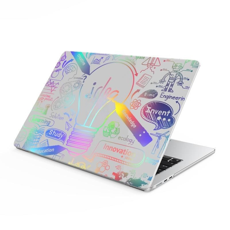 Apple MacBook Protective Case Durable Design for Laptop 105-bulb-colorful Black Shell Compatible with MacBook Pro Air & iPhone Models