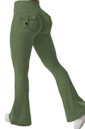 Women's Scrunch Butt Yoga Flared Pants - High Waist Workout Leggings with Pockets