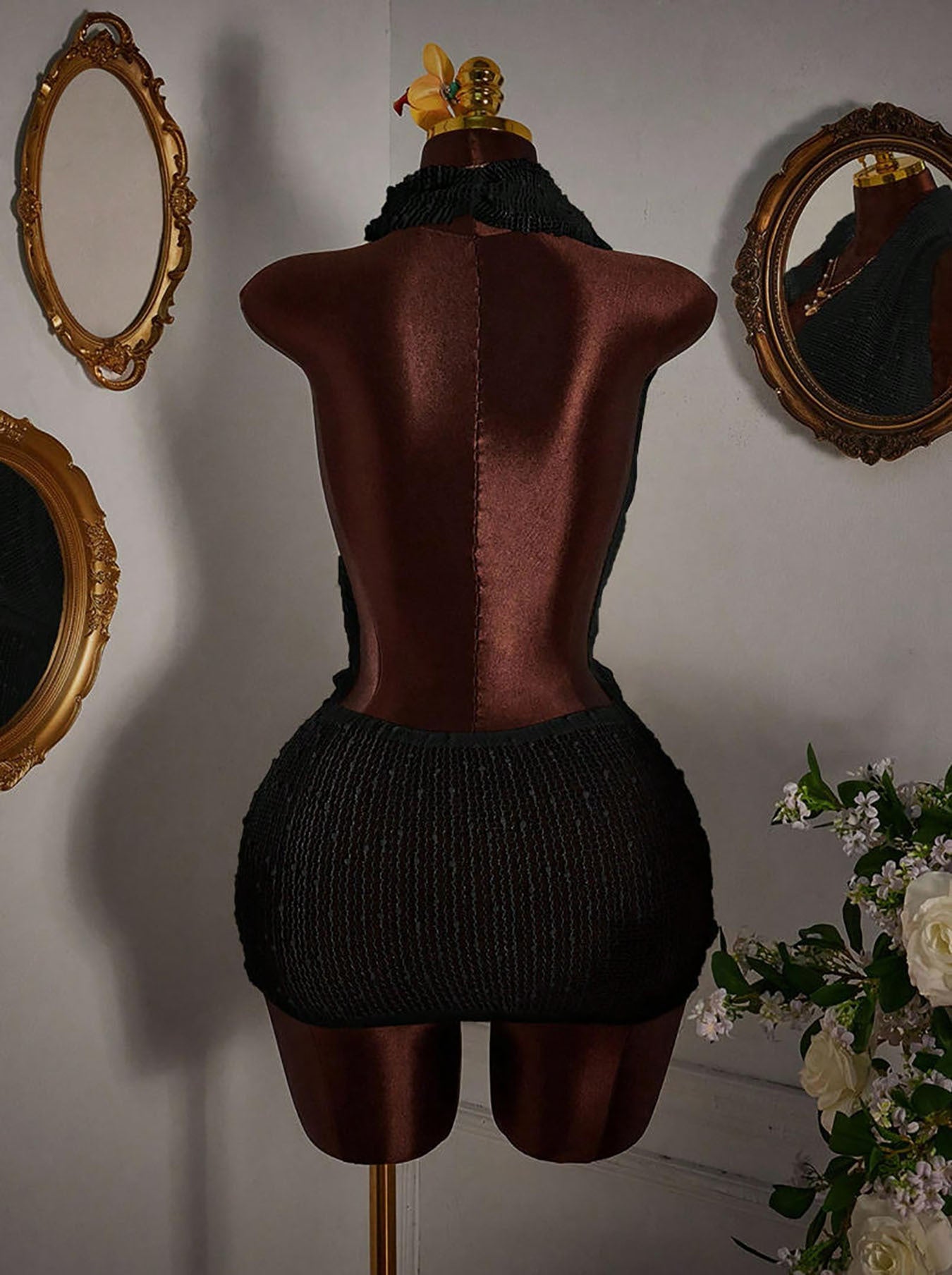 Women Sexy Backless Knitting Casual Holidays Beach Bodycon Dress