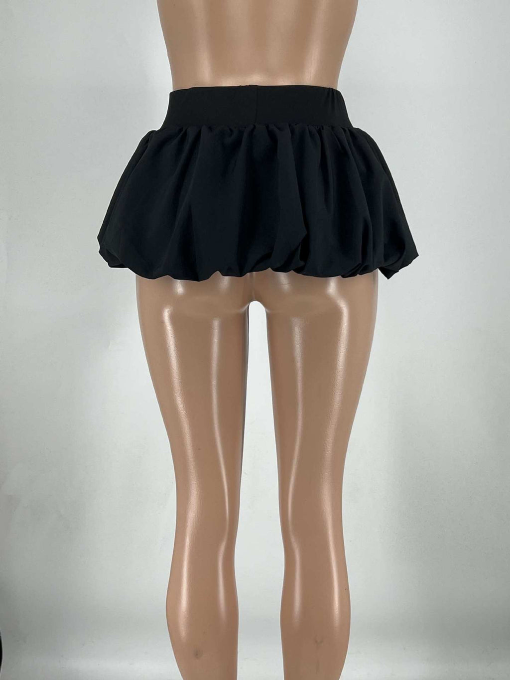 Women's Solid Stretch Bubble Skirt — Pleated Mini Skirt