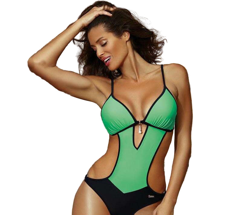 Women's White & Black Bikini Swimsuit - Solid Color Two-Piece Beach Suit