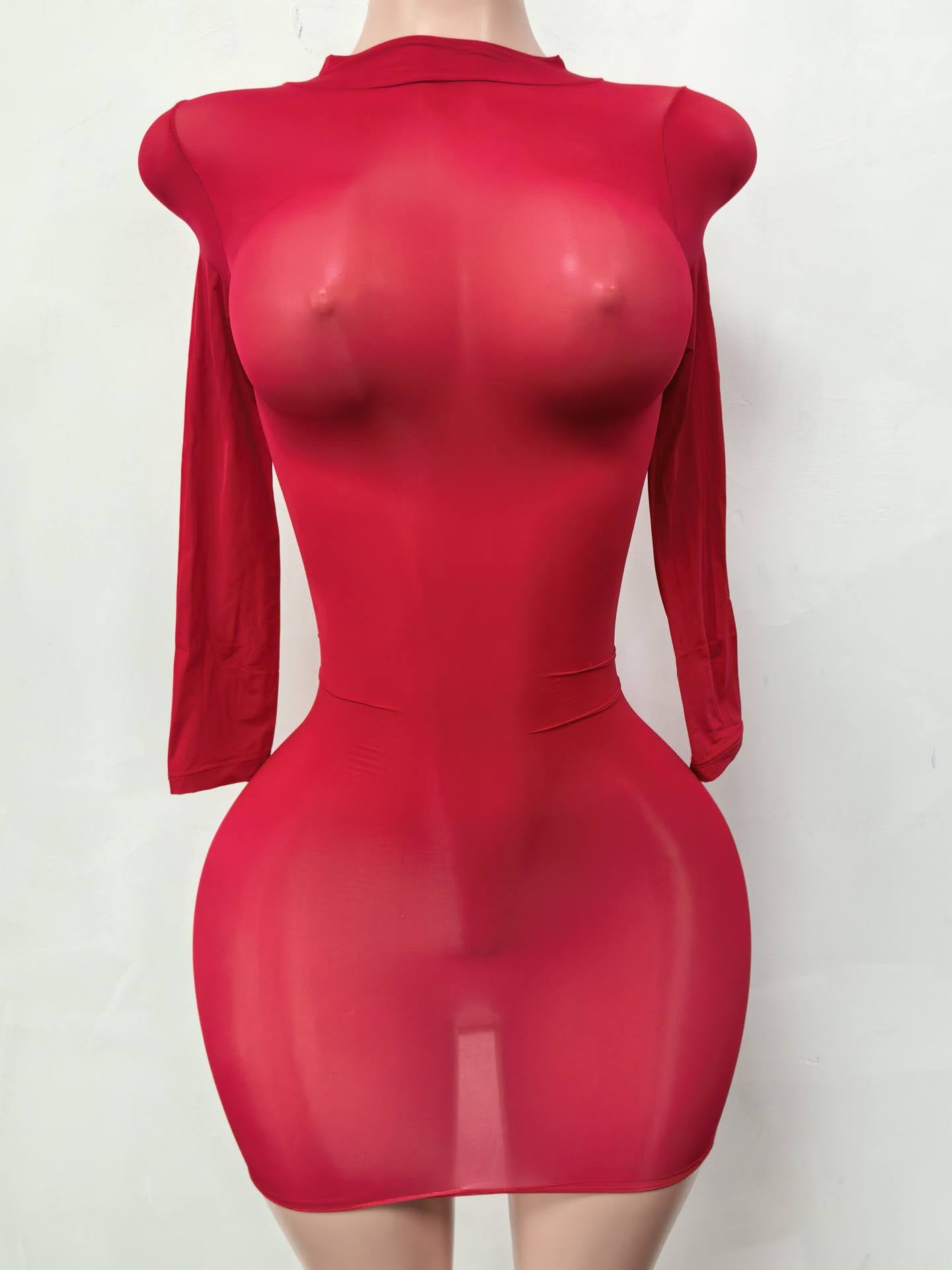 Women's Thin High Stretch See-Through Tight-Fitting Dress Lingerie