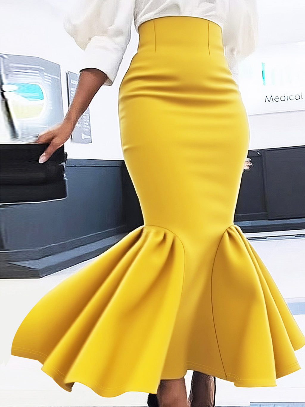 Plus-Size Women Solid Elegant Half-Sleeve Bodycon Maxi Dress