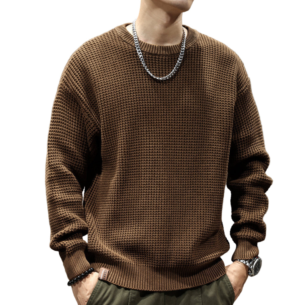 Thick Needle Retro Men's Loose Bottoming Round Neck Sweater