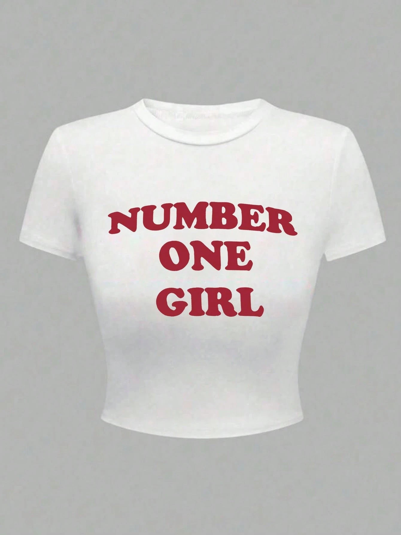 Women Printed Style Short Sleeve Round Neck Crop Top