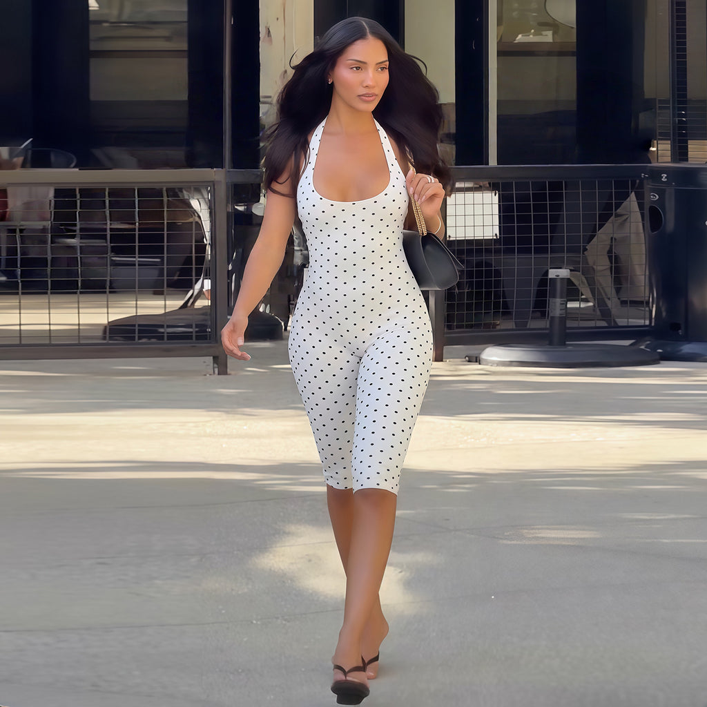 Women Summer Street Style Halter Neck Backless Jumpsuit