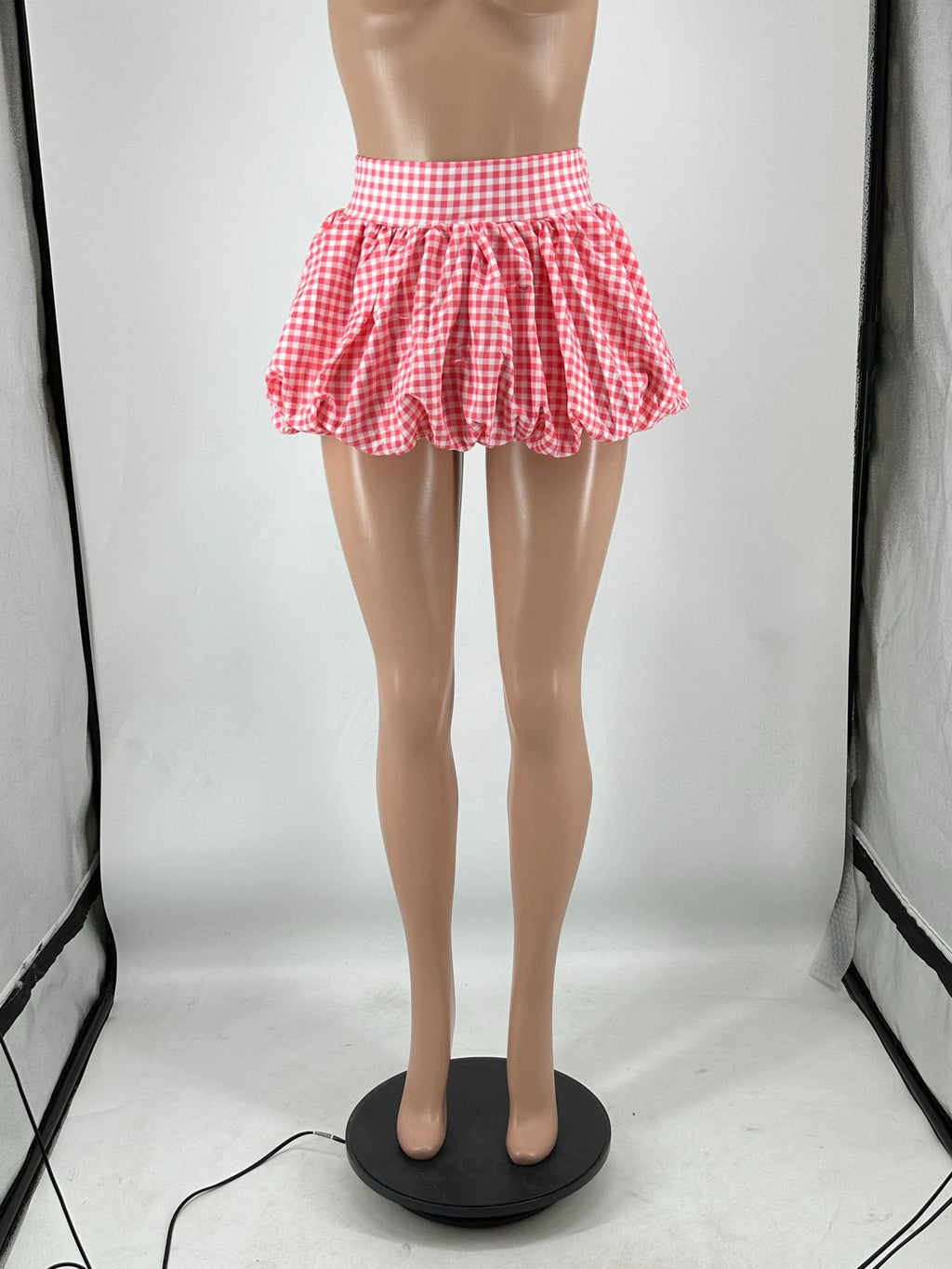 Women's Solid Stretch Bubble Skirt — Pleated Mini Skirt