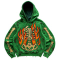 Fashion Casual Printed Green Burning Sweater