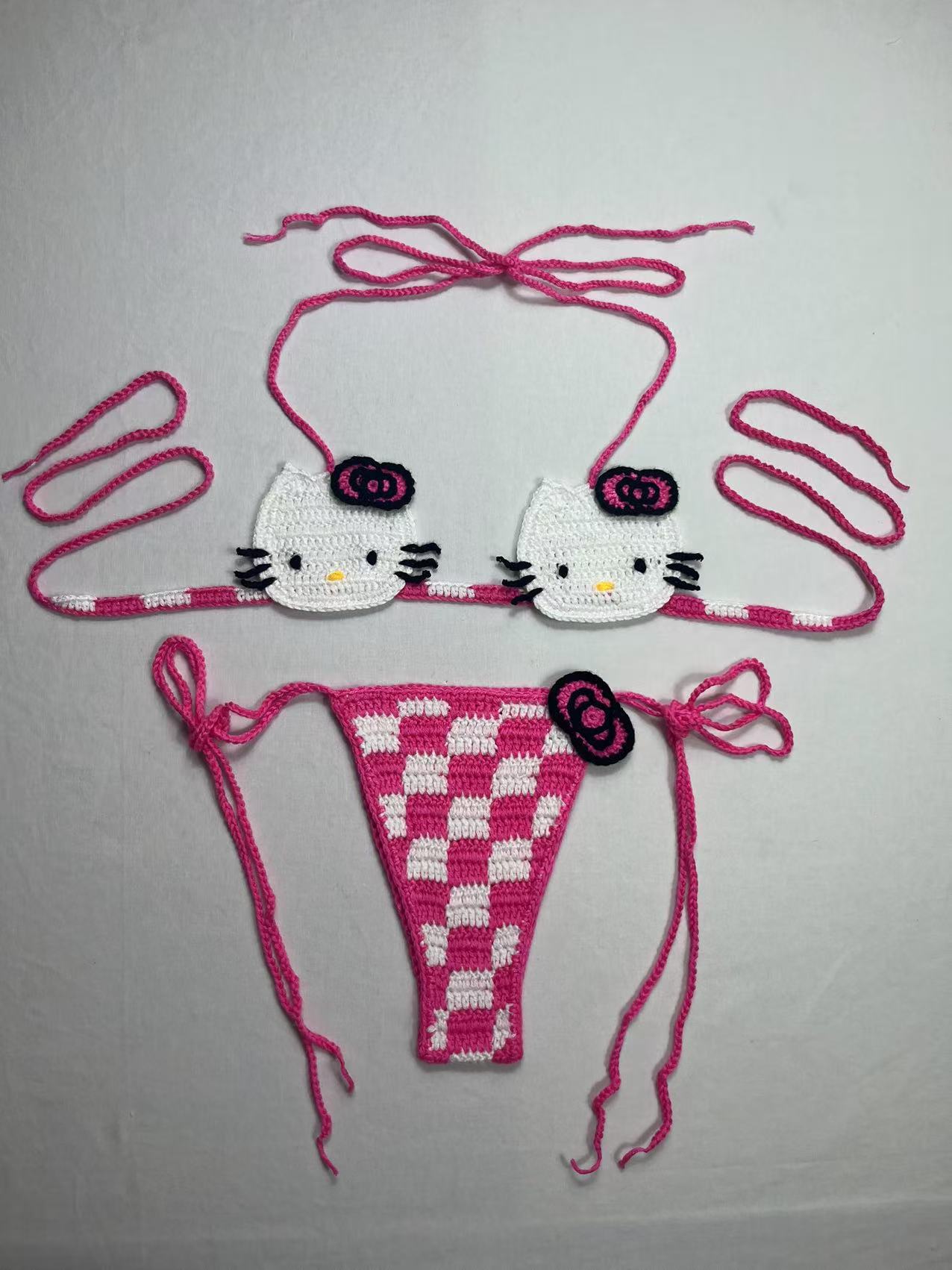 Plus Size Women Crochet Bikini Swimsuit