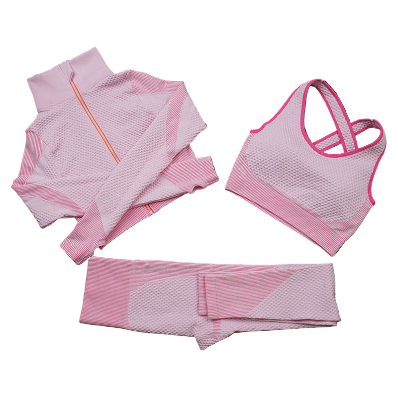 Women's 3-Piece Stretch Fitness Yoga Suit