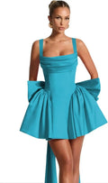 Formal Party Satin Strap Mini Dress Birthday Party Dress（Processing time need 3-6 days）