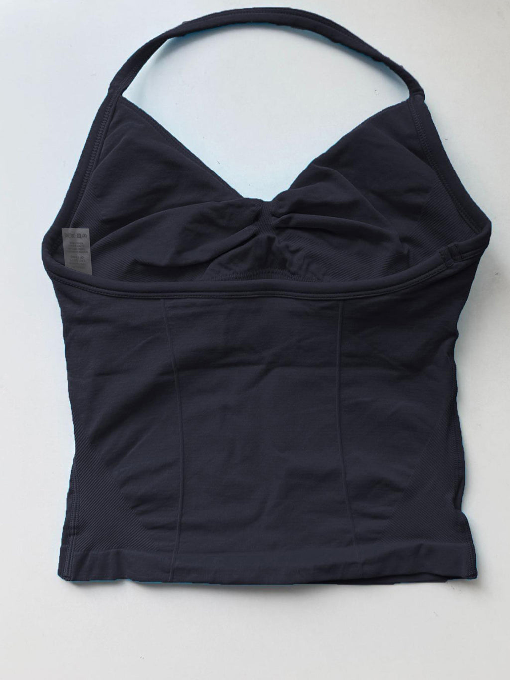 Women Stretch Halter Neck Tank with Bra Pads Seamless Yoga Fitness Two-Piece Set