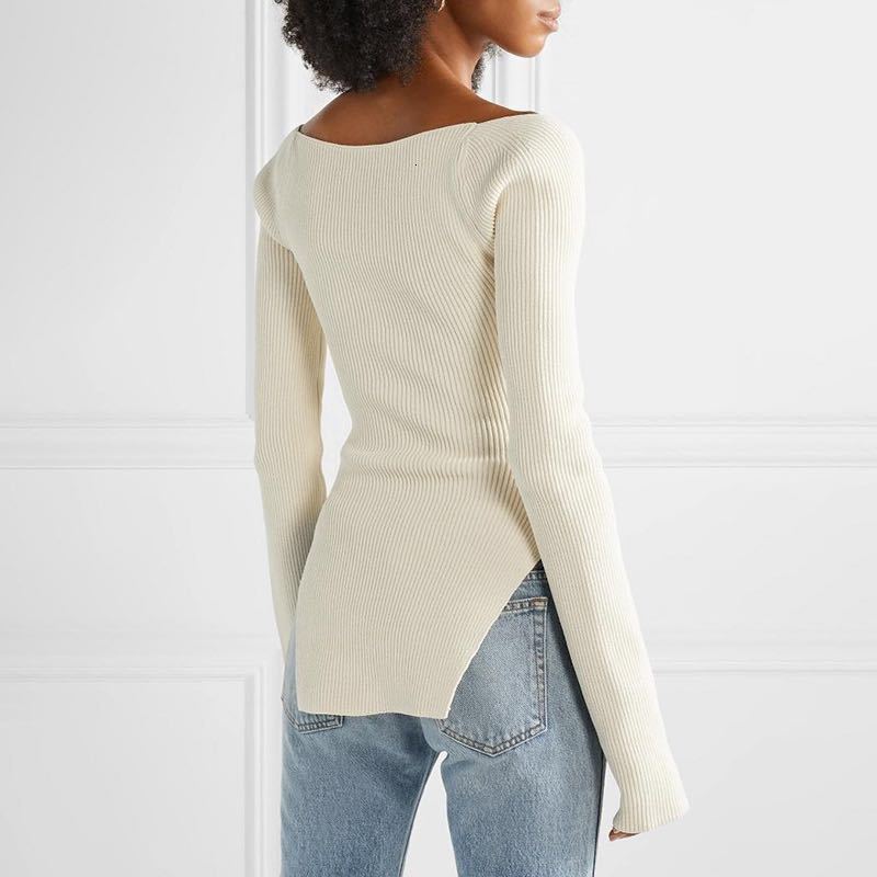 African-Style Fall/Winter Off-The-Shoulder Basic Knitting Sweater Top