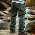 Men's Retro Cargo Pants - Multi-Pocket Corduroy Trousers