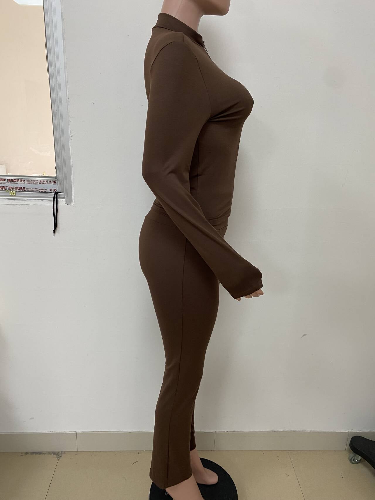 Women Casual Top And Bell Bottom Long Pants Two Piece Set