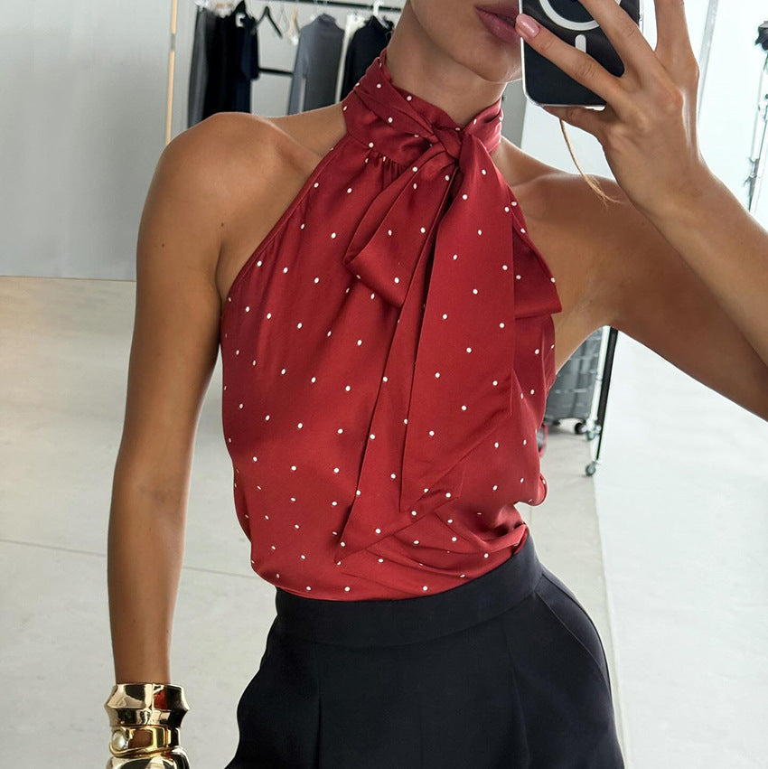 Lace-up Halterneck Camisole Women